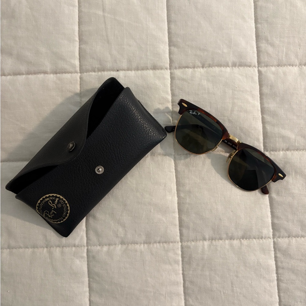 Ray-Ban Clubmaster Tortoise & Gold Sunglasses with Green Lenses